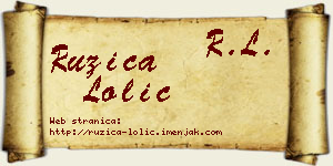 Ružica Lolić vizit kartica